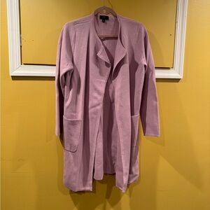 J Crew 365 collarless heavyweight long sweater jacket with pockets Size M